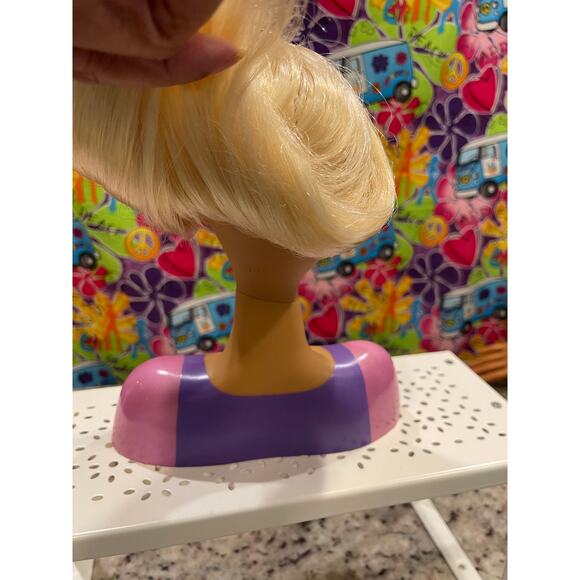 Barbie Styling Head Bust Blonde Purple Pink Top - Picture 4 of 6